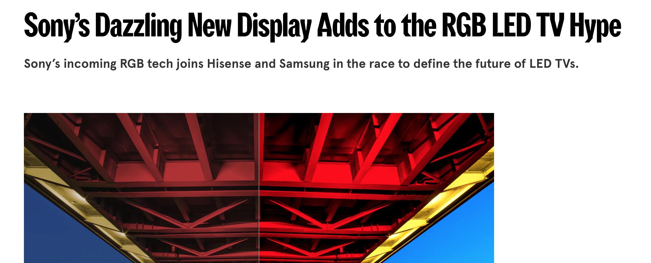 彩电发展史上首次!中韩日三巨头共同引爆RGB显示革命 彩电发展史上首次!中韩日三巨头共同引爆RGB显示革命